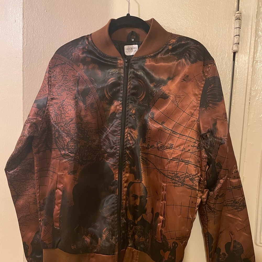 World map bomber jacket